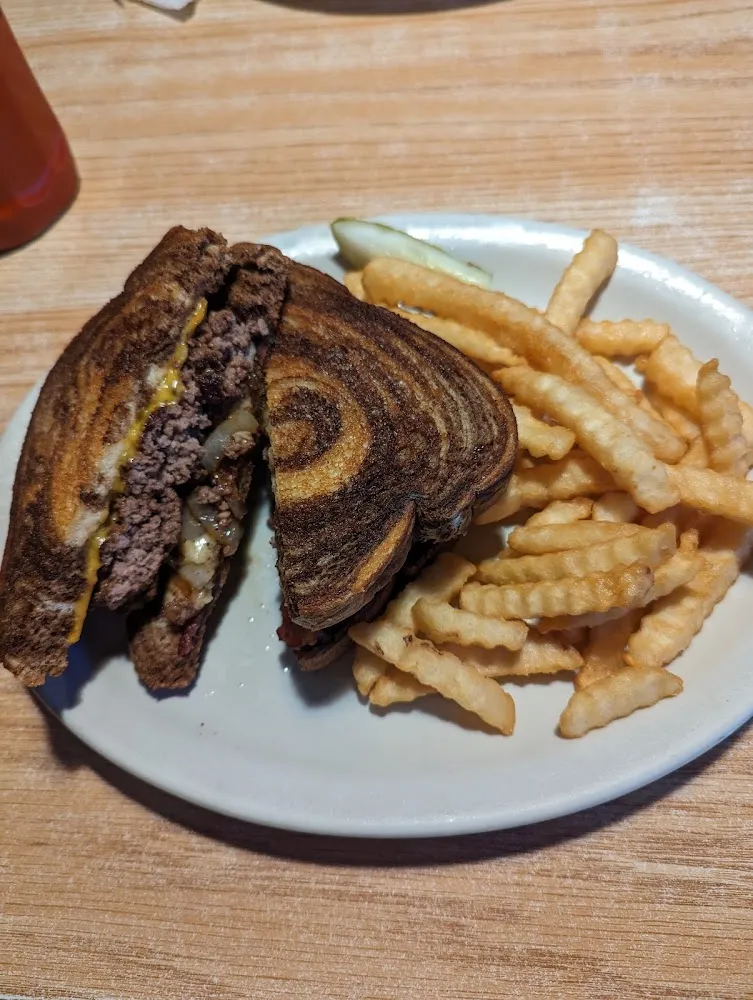 Patty Melt Burger with Bacon