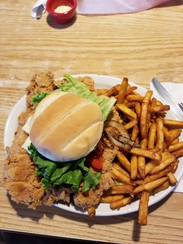 Reds Breaded Tenderloin and Seasoned Fries